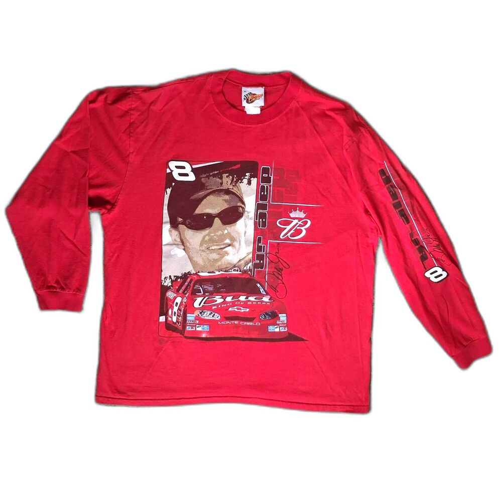 Winner's Circle Dale Earnhardt Jr 8 Budweiser Red Long Sleeve Shirt Men's XL